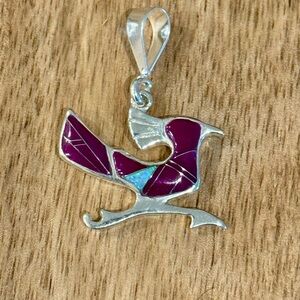 Roadrunner inlay pendant